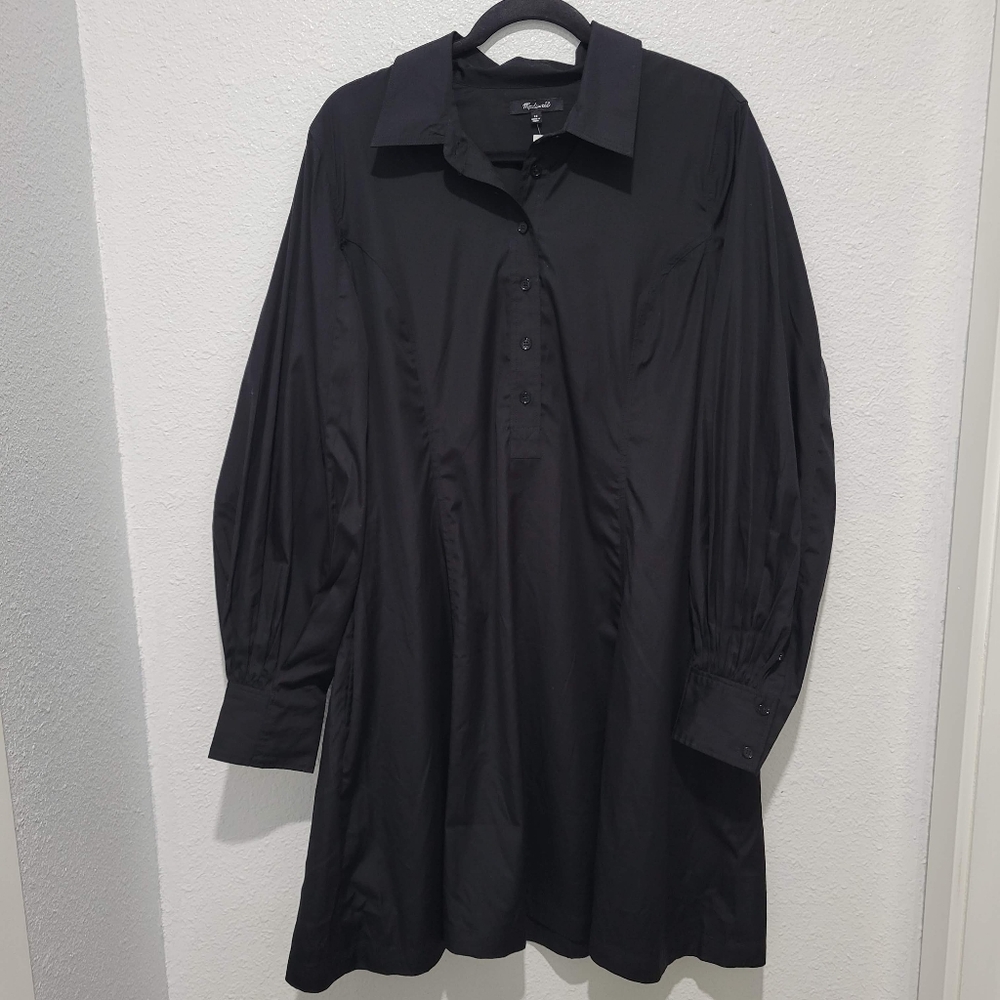 Madewell Long Sleeve Mini Shirtdress Poplin MV025 NWT Size 16 - Picture 4 of 8